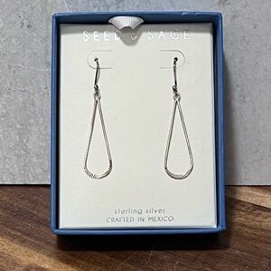 925 Sterling Silver Mexico Minimal Teardrop Dangle Earrings